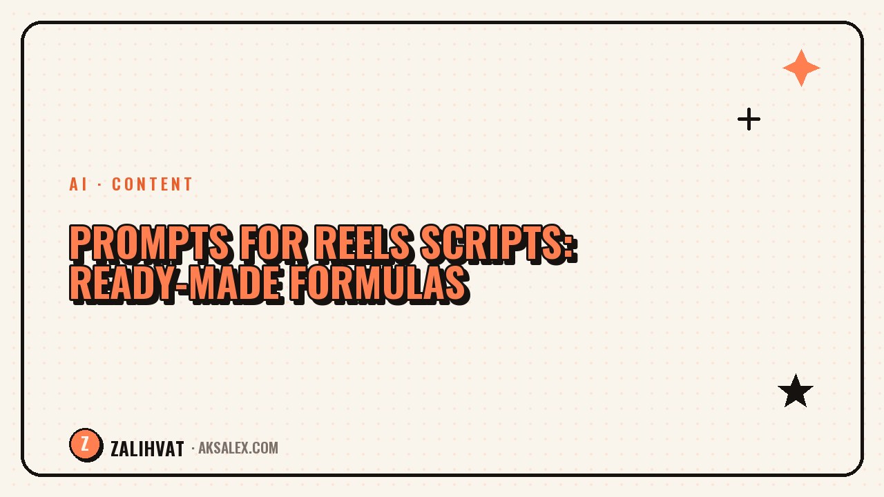 Prompts for Reels scripts: ready-made formulas